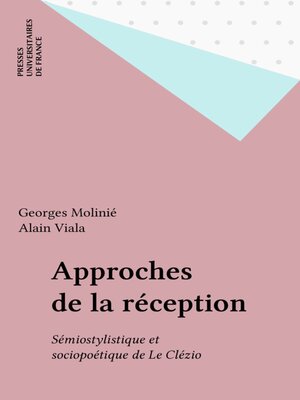 cover image of Approches de la réception